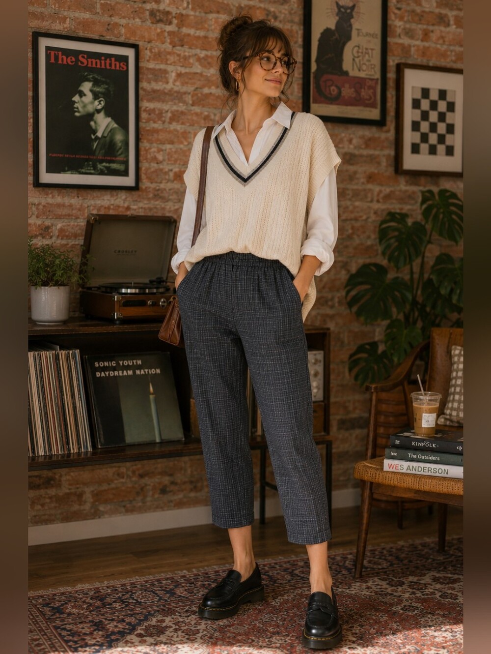 Vintage BRIGGS High Rise Tapered Cropped Plaid Pants Preppy Academia Women's 14